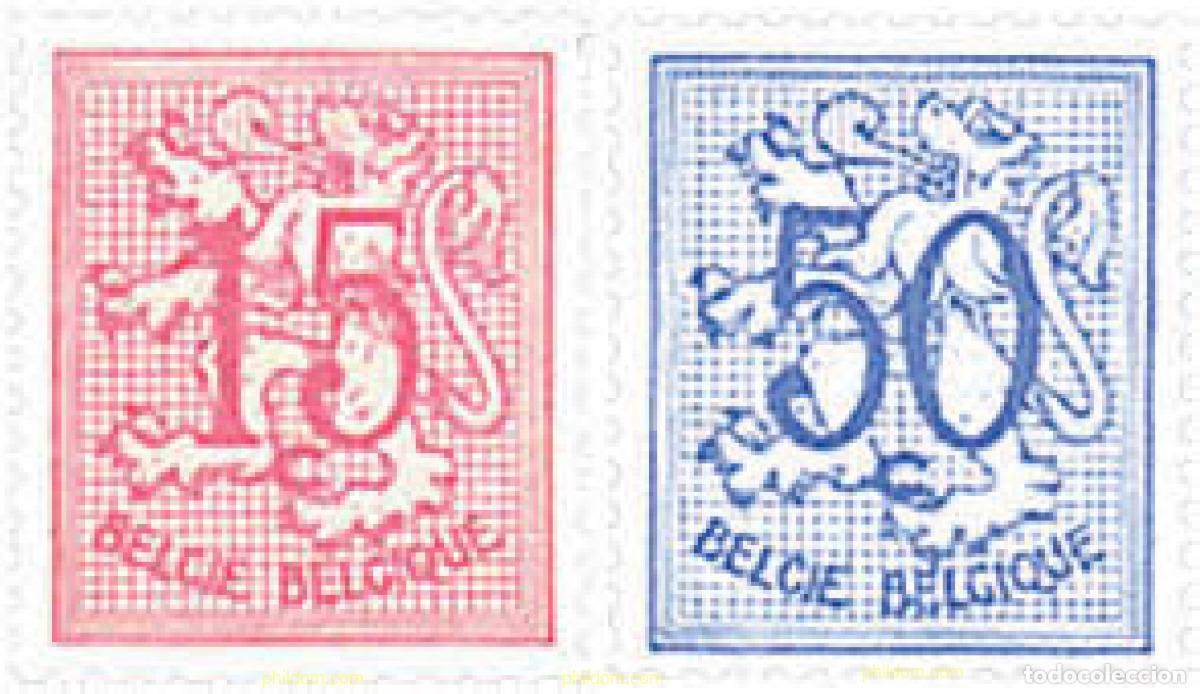 Timbres: 245508 MNH BELGICA 1957 CIFRA SOBRE LEON HERALDICO
