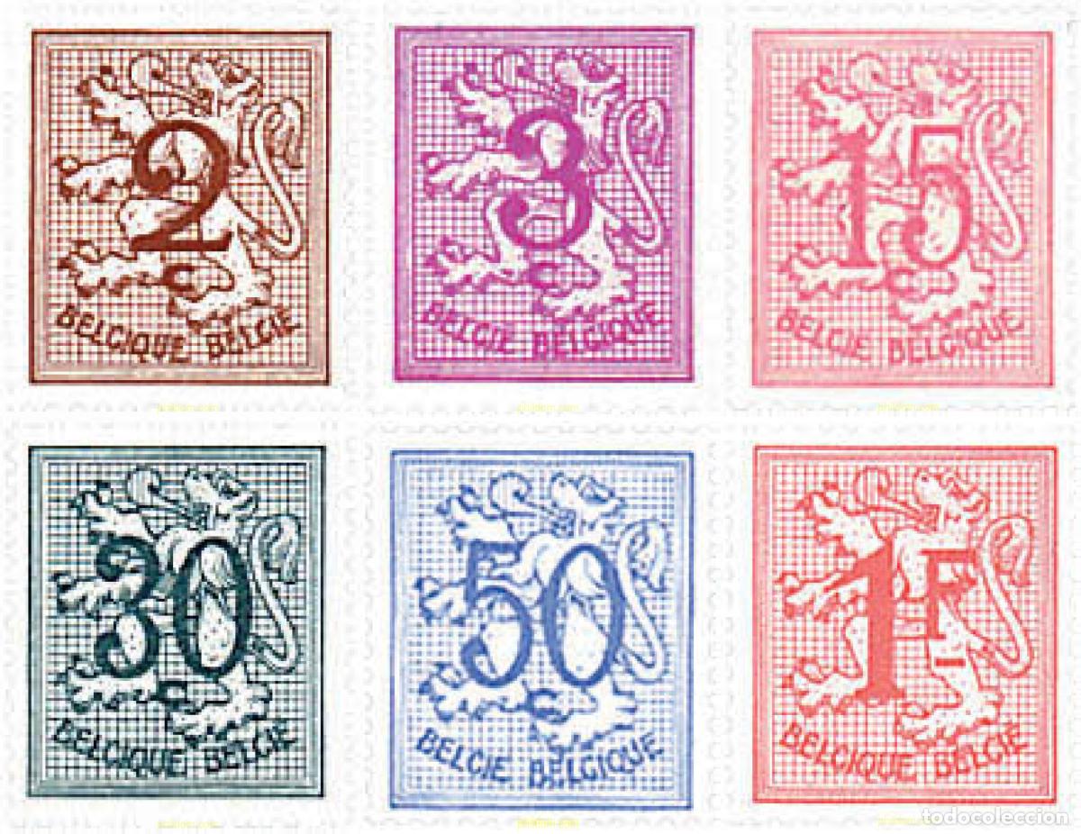 Timbres: 291057 MNH BELGICA 1957 CIFRA SOBRE LEON HERALDICO