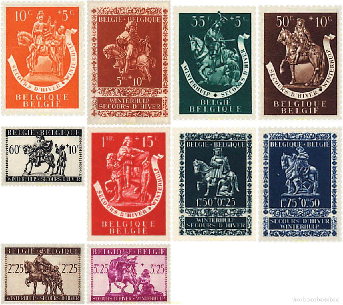 Sellos: 199830 HINGED BELGICA 1942 AUXILIOS DE INVIERNO. ESTATUILLAS DE SAN MARTIN DE COLECCIONES PARTICULA