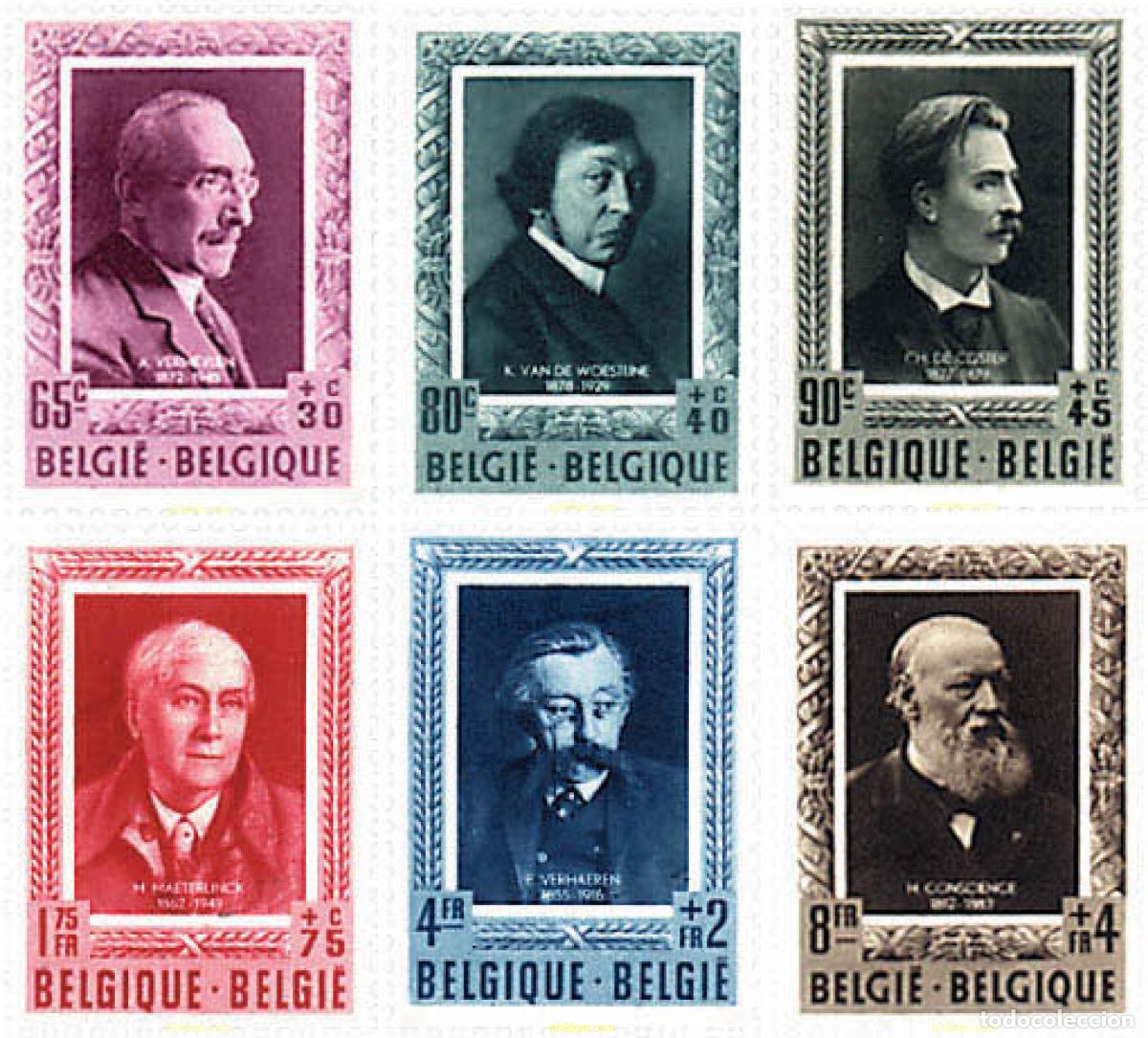 Sellos: 291036 HINGED BELGICA 1952 PRO OBRAS CULTURALES. LITERATOS