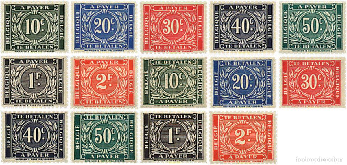 Sellos: 87026 MNH BELGICA 1945 CIFRA CON FONDO DE COLOR