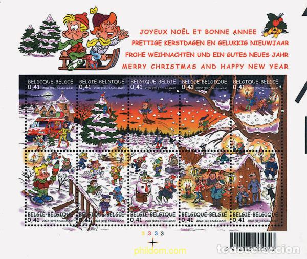 Sellos: 158948 MNH BELGICA 2002 NAVIDAD Y A&Ntilde;O NUEVO
