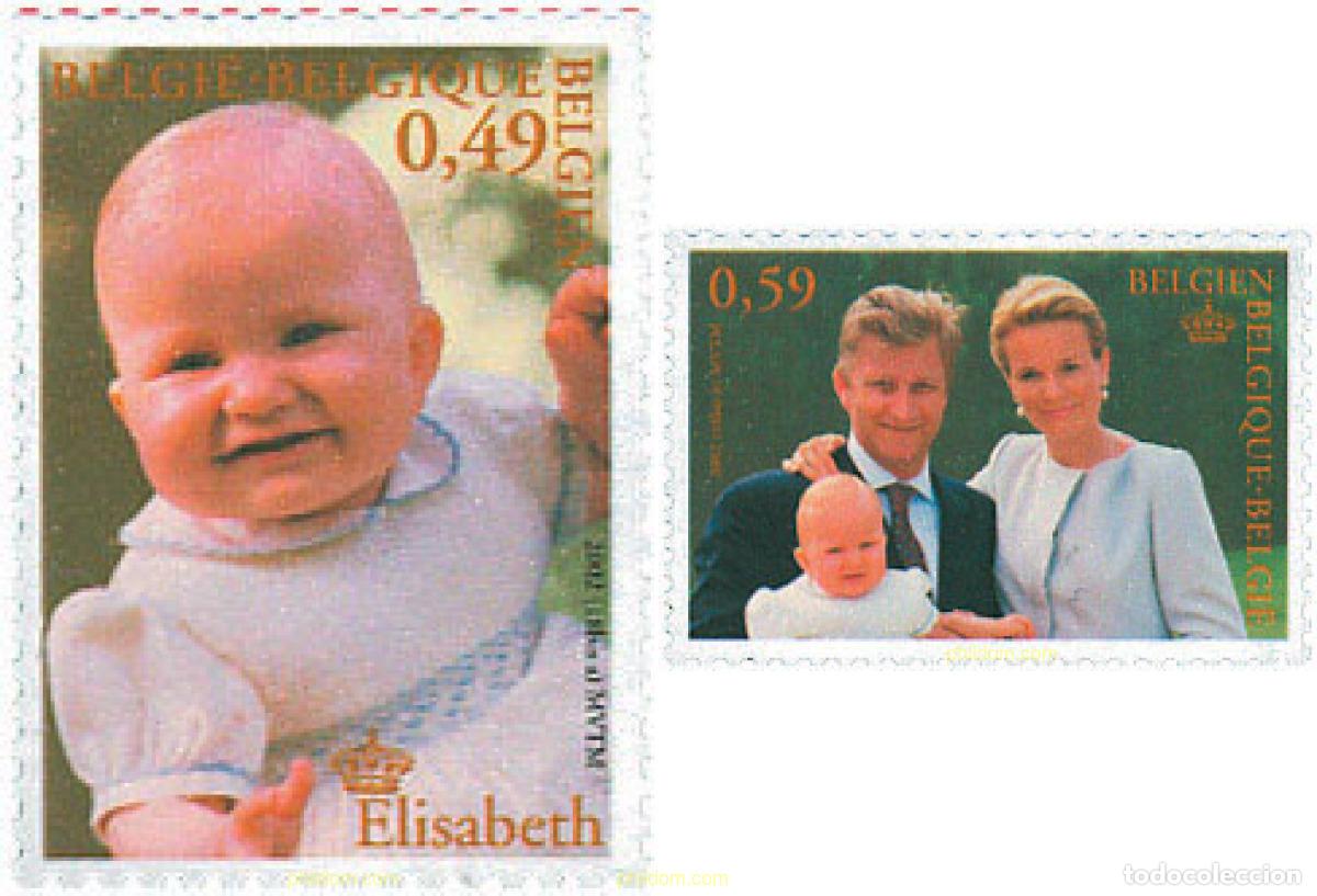 Sellos: 103328 MNH BELGICA 2002 NACIMIENTO DE LA PRINCESA ELISABETH