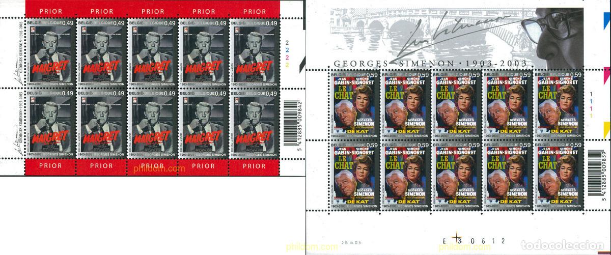 Sellos: 122502 MNH BELGICA 2003 CENTENARIO DEL NACIMIENTO DE GEORGES SIMENON