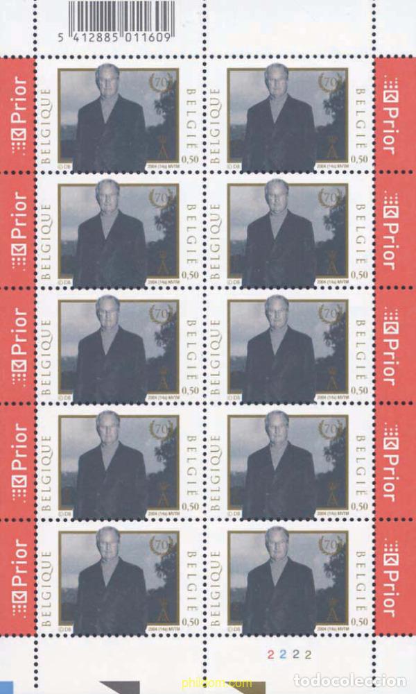 Sellos: 139516 MNH BELGICA 2004 70 ANIVERSARIO DEL NACIMIENTO DEL REY ALBERTO II