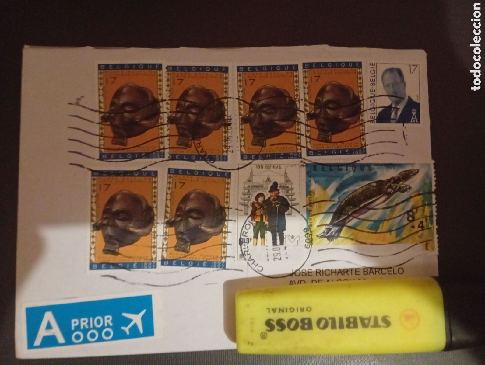 Sellos: Sobre franqueado B&eacute;lgica