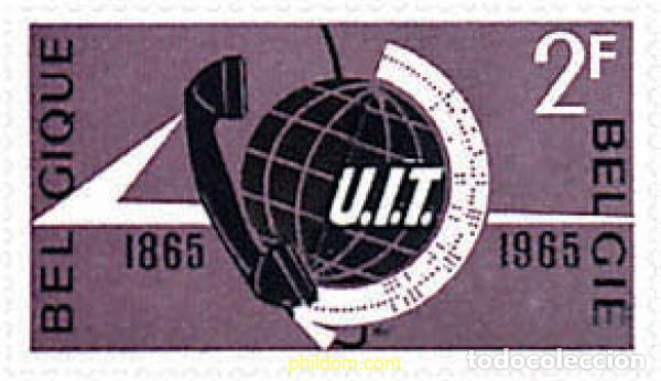 Sellos: 84229 MNH BELGICA 1965 CENTENARIO DE LA UNION INTERNACIONAL DE TELECOMUNICACIONES