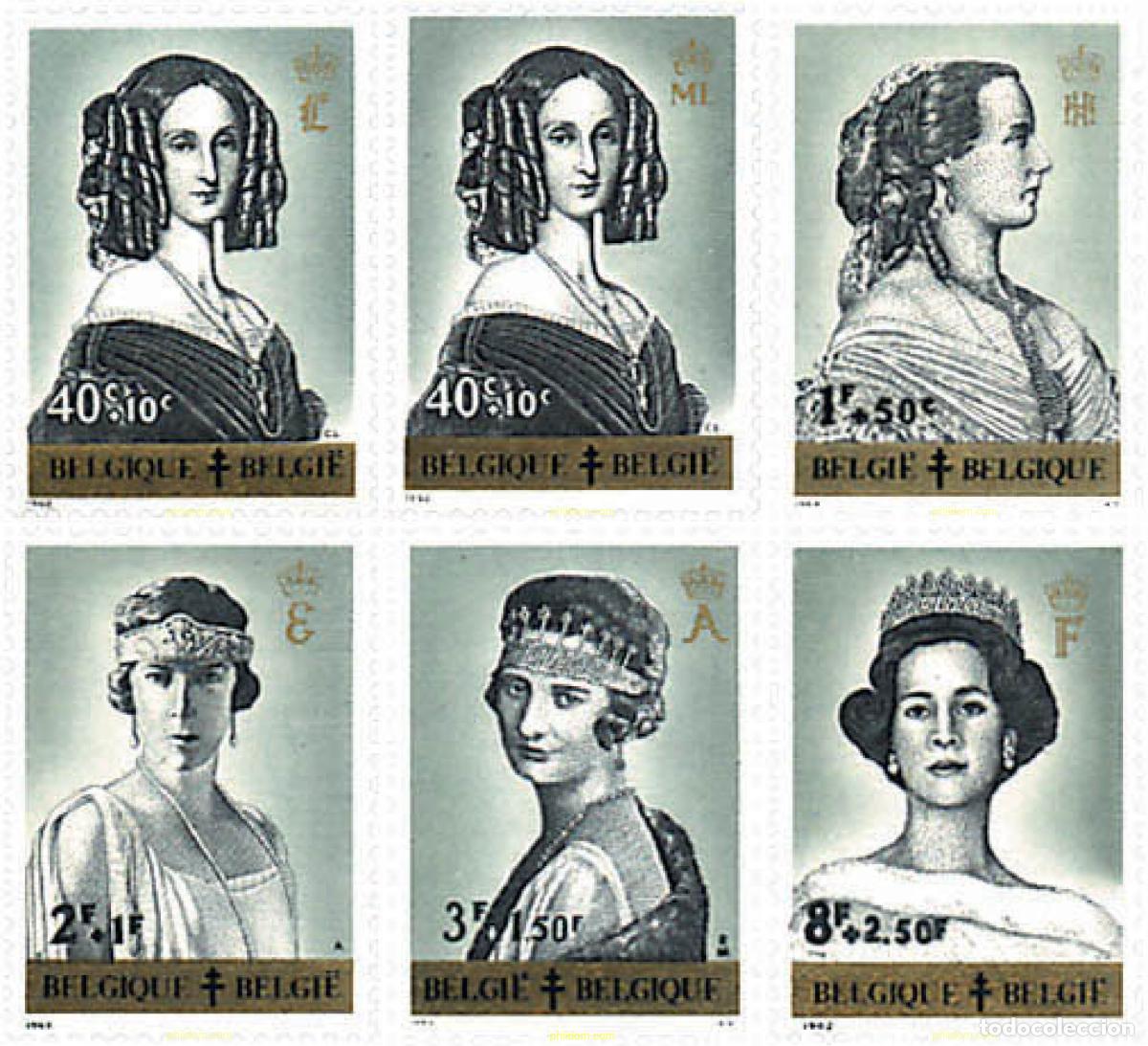 Sellos: 84185 MNH BELGICA 1962 ANTITUBERCULOSIS. RETRATOS DE REINAS BELGAS