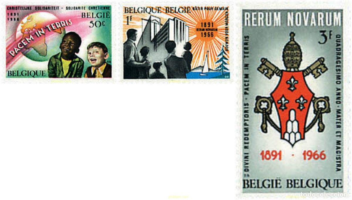 Sellos: 84232 MNH BELGICA 1966 75 ANIVERSARIO DE LA PUBLICACION DE LA ENCICLICA RERUM NOVARUM