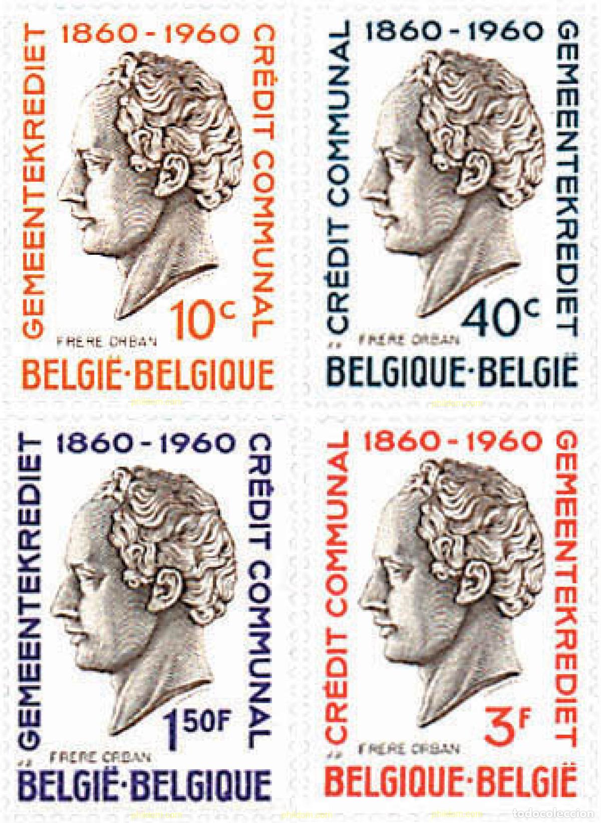 Sellos: 86952 MNH BELGICA 1960 CENTENARIO DEL CREDIT COMMUNAL. HUBERT FRERE-ORBAN, FUNDADOR