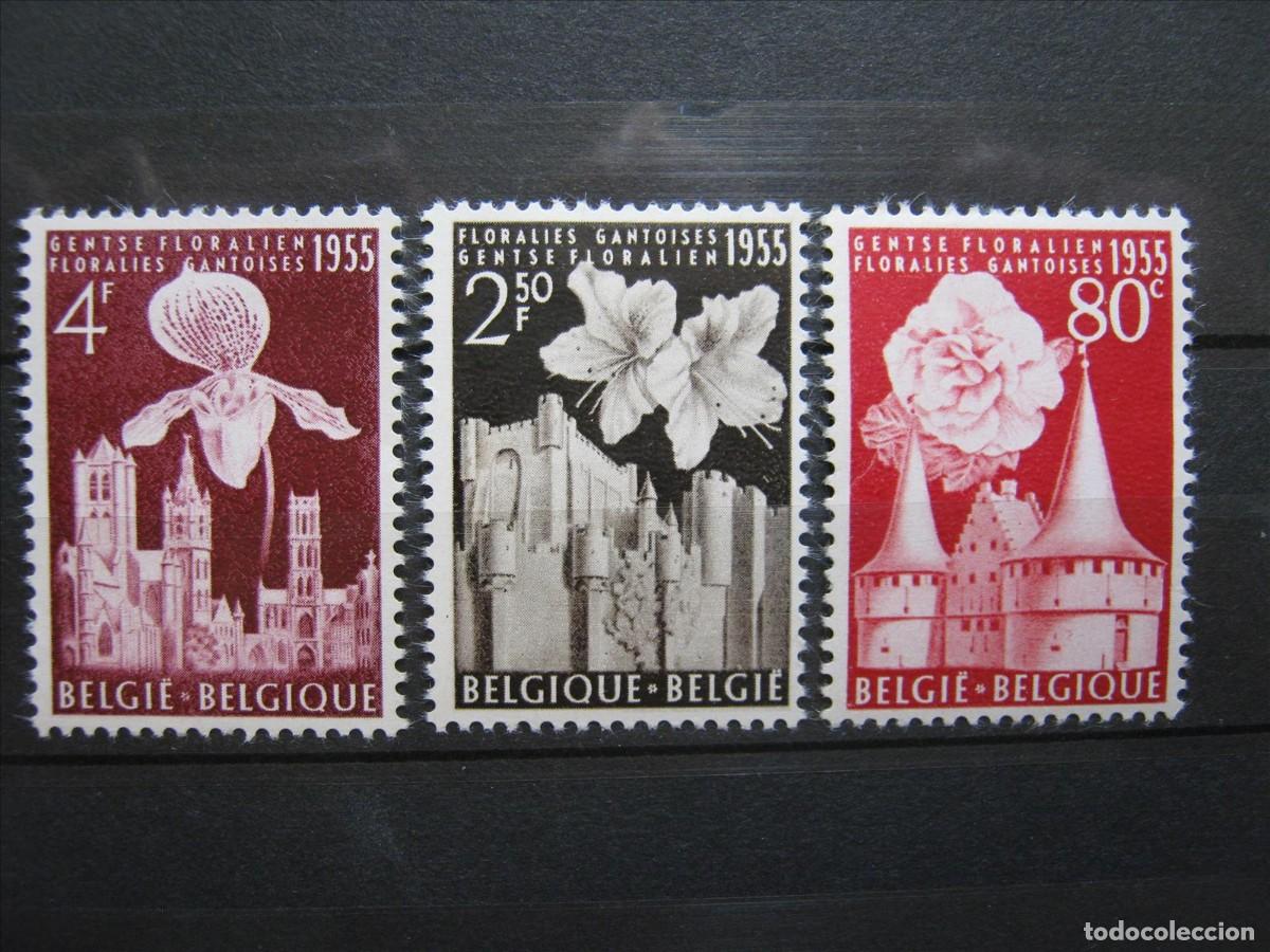Sellos: B&Eacute;LGICA 1955 SERIE YVERT 961/963 LH*/MH* LUJO.