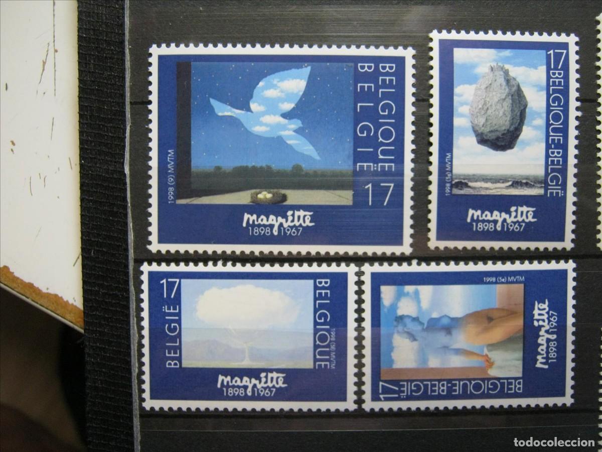 Sellos: B&Eacute;LGICA 1998 MAGRITTE SERIE YVERT 2745/2747 + 2755 MNH** SIN CHARNELA LUJO.
