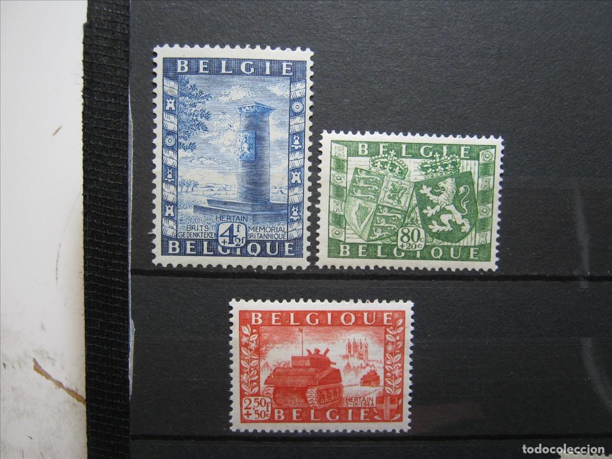 Sellos: B&Eacute;LGICA 1950 SERIE YVERT 823/825 MH* LUJO.