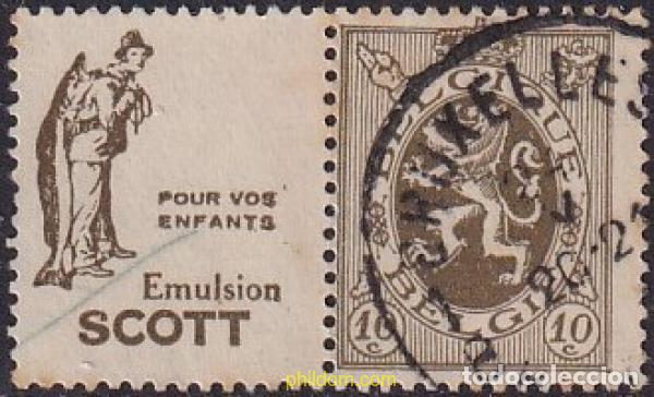 Sellos: 756801 USED BELGICA 1929 LEON HERALDICO