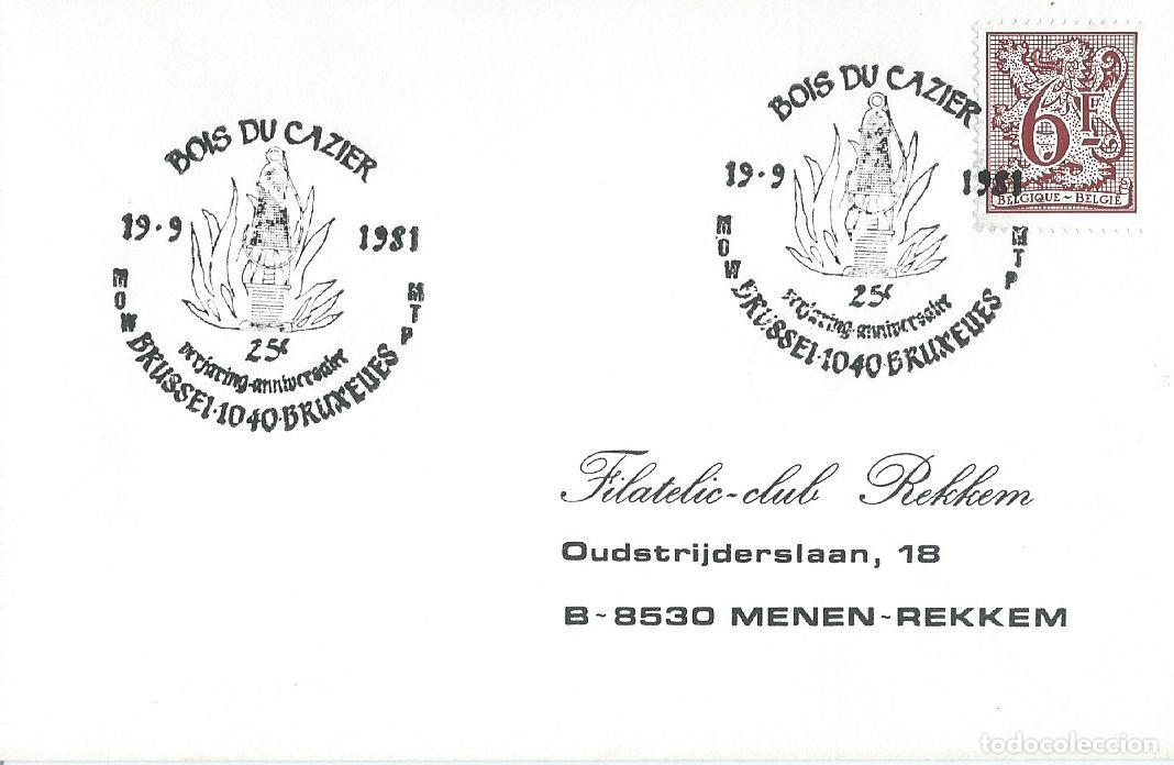 Sellos: 1981. B&Eacute;LGICA/BELGIUM. MATASELLOS/POSTMARK. BOIS DU CAZIER. 25 ANIV. ACCIDENTE MINAS. MINING.