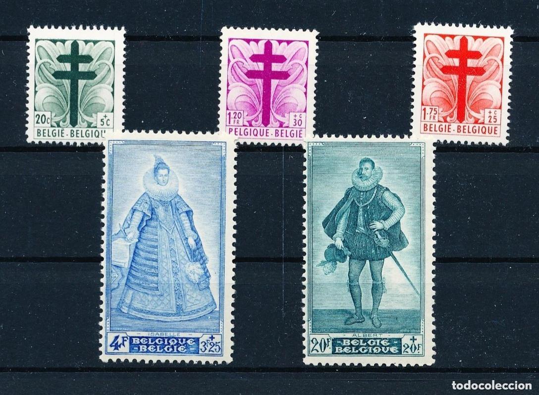 Sellos: Belgica 1948 Ivert 787/91 *** Pro Obras Antituberculosis - Isabel y Alberto