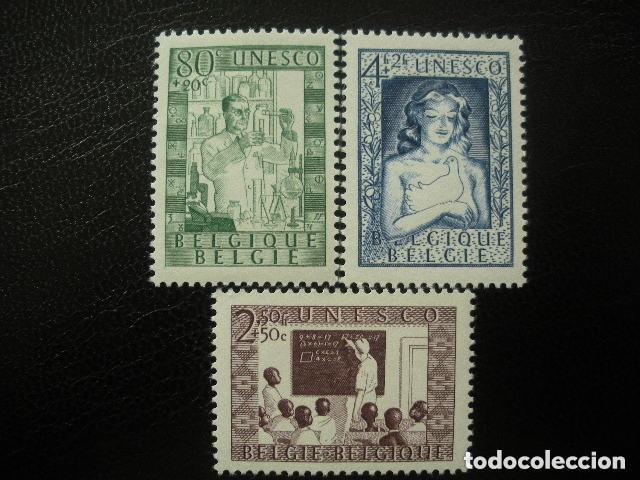 Sellos: Belgica 1951 Ivert 842/4 *** En Favor de la UNESCO