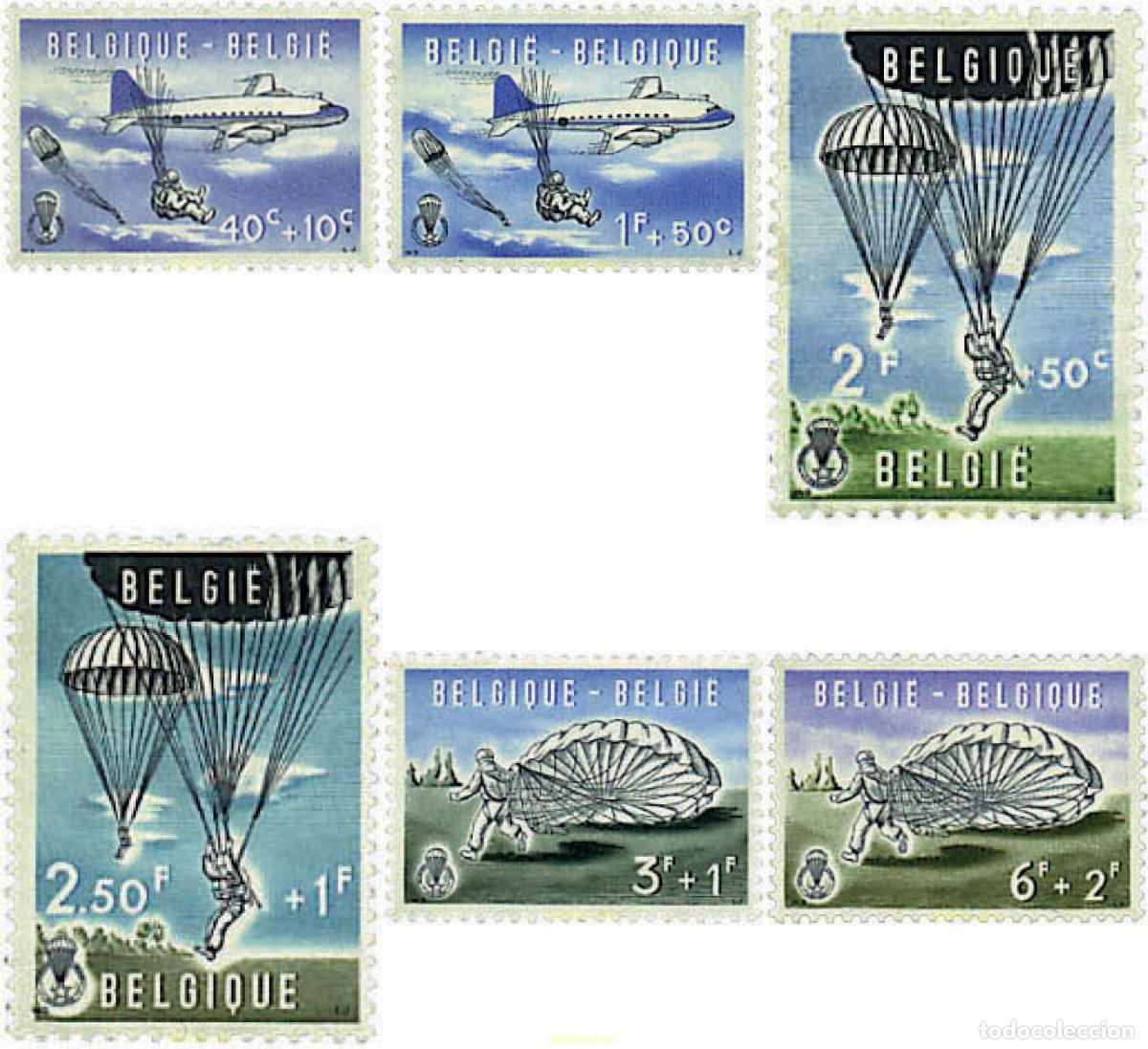 Sellos: 85619 MNH BELGICA 1960 PRO OBRAS CULTURALES Y PATRIOTICAS. PARACAIDISMO