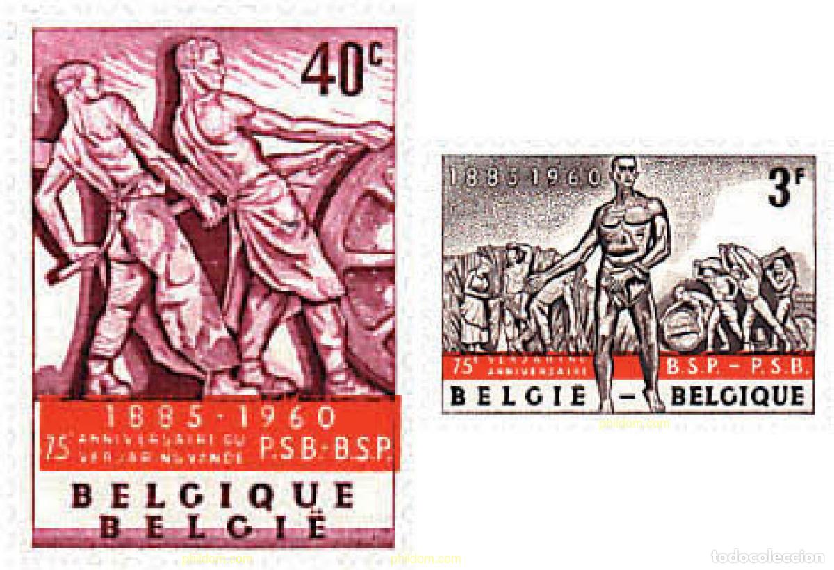 Sellos: 83824 MNH BELGICA 1960 75 ANIVERSARIO DEL PARTIDO SOCIALISTA