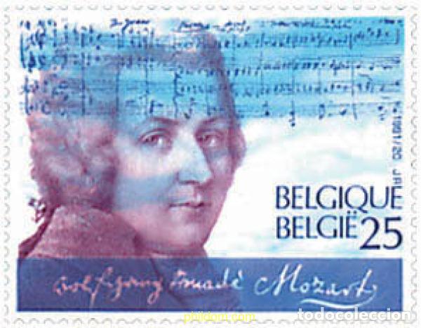 Sellos: 77914 MNH BELGICA 1991 BICENTENARIO DE LA MUERTE DE W. A. MOZART