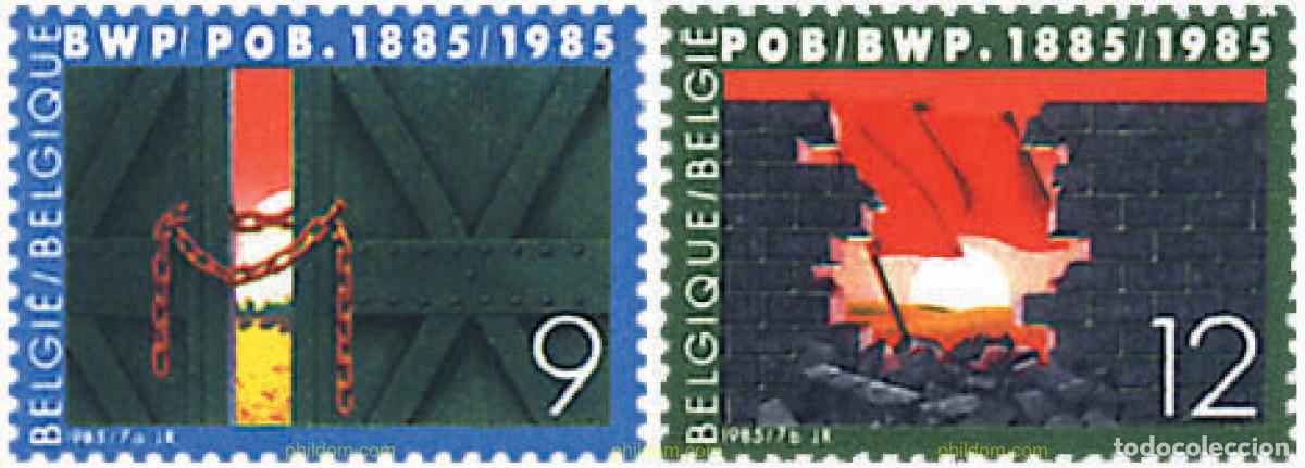 Sellos: 85340 MNH BELGICA 1985 CENTENARIO DEL PARTIDO OBRERO BELGA