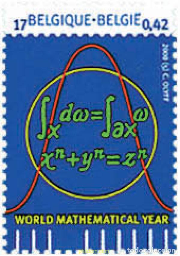 Sellos: 87352 MNH BELGICA 2000 A&Ntilde;O INTERNACIONAL DE LAS MATEMATICAS