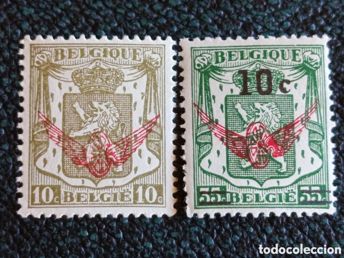 Sellos: &rdquo;B&eacute;lgica timbres ferroviarios Roue Ail&eacute;e 10c y 10c/55c OBP TR nuevo&rdquo;