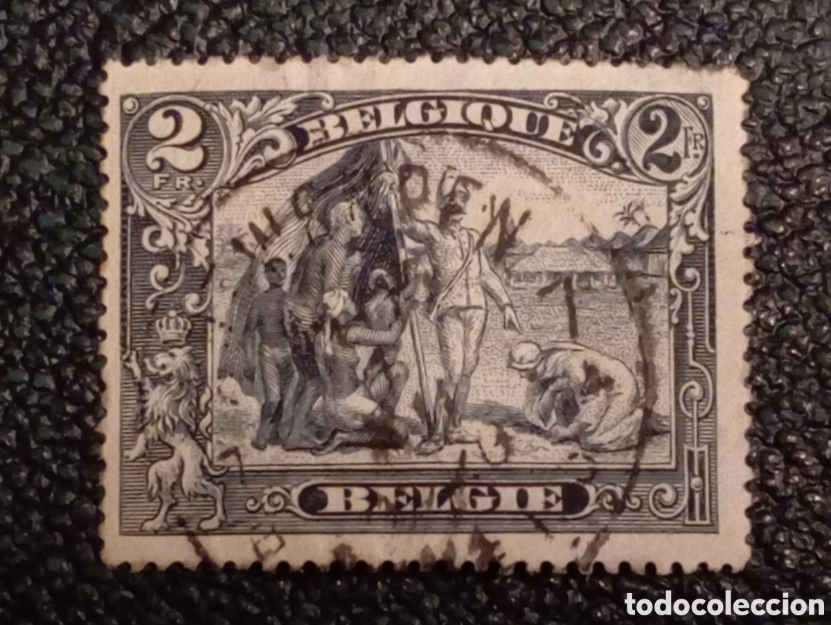 Sellos: Sello B&eacute;lgica 1915 2fr Antiesclavista Usado Scott 120 / Michel 126A