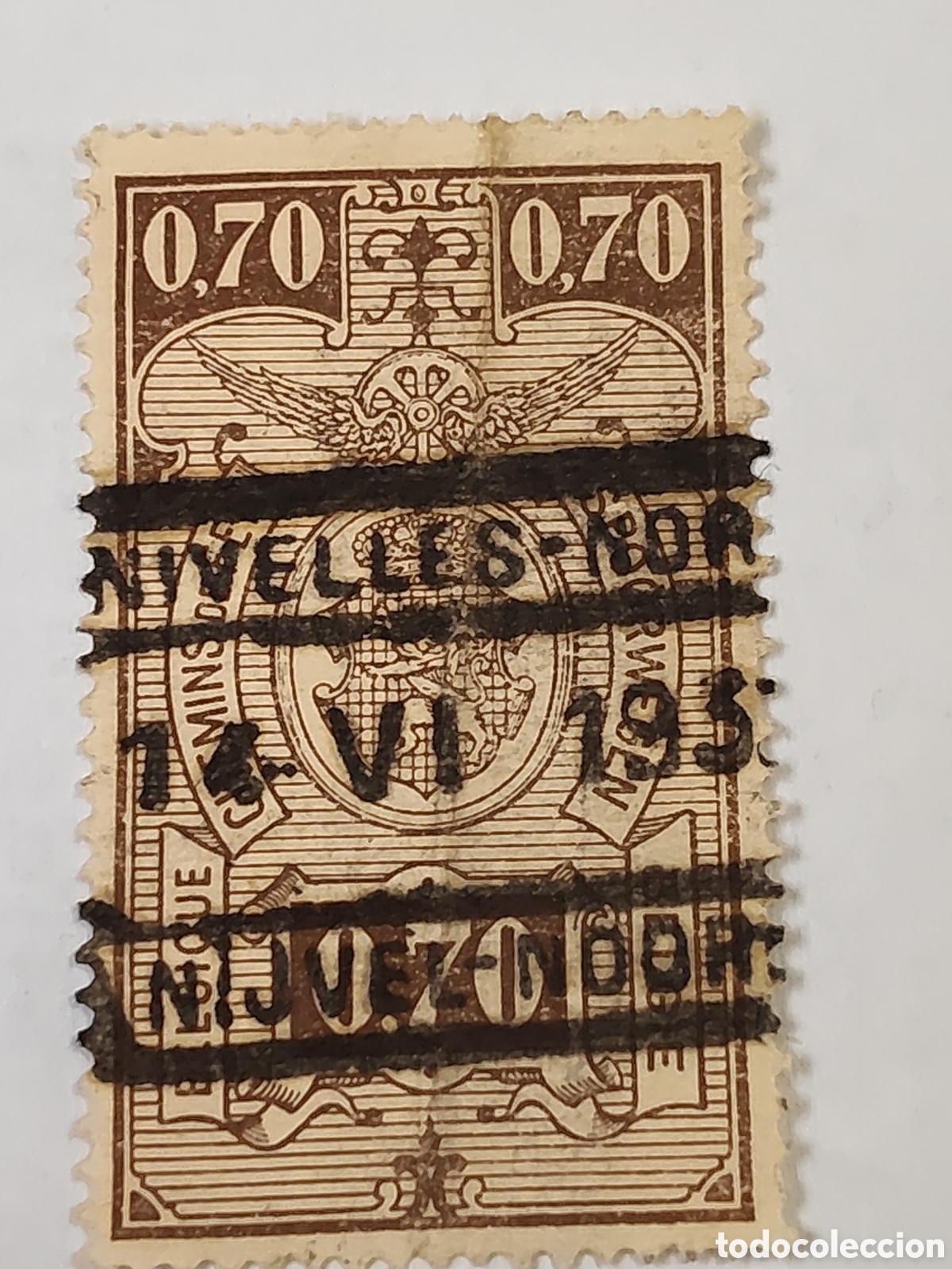 Sellos: Sello de B&eacute;lgica sello de Ferrocarril Escudo de armas 1924