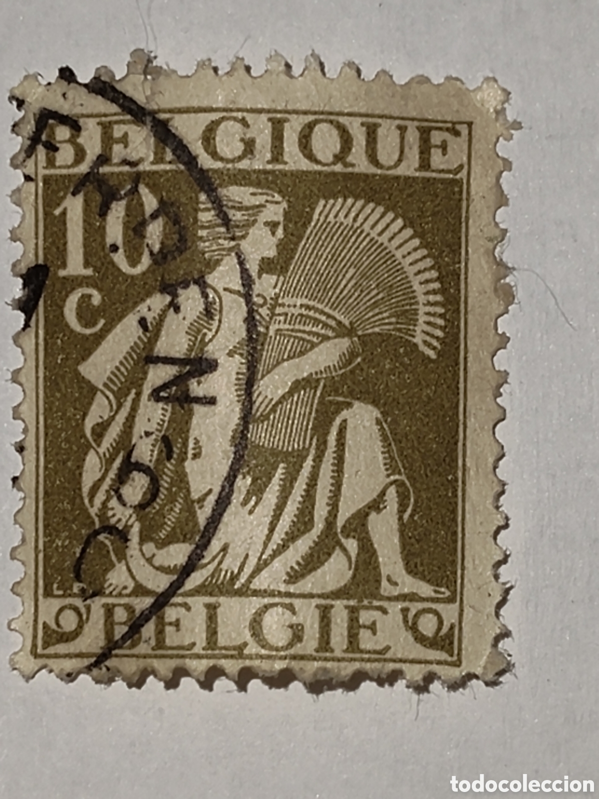 Sellos: Sello de B&eacute;lgica figura aleg&oacute;rica femenina (Ceres) 1932 usado
