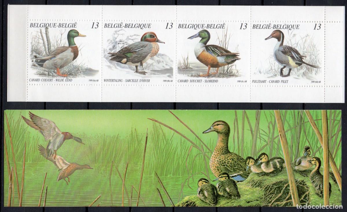 Sellos: B&Eacute;LGICA A&Ntilde;O 1989 YV C2332/35*** (CARNET) PATOS AVES DE CORRAL FAUNA NATURALEZA