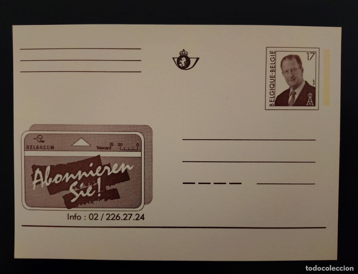 Sellos: B&eacute;lgica tarjeta postal completa Belgacom Telecard rey Alberto II 17F nuevo DE