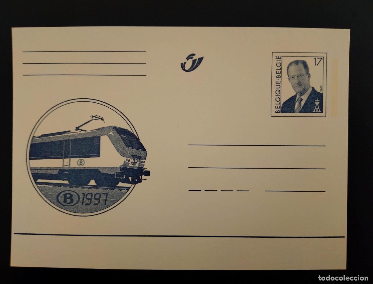 Sellos: B&eacute;lgica 1997 entero postal tarjeta tren locomotora SNCB Alberto II 17F