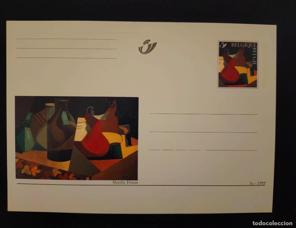 Sellos: B&eacute;lgica 1999 completo postal ilustrado Marthe Donas naturaleza muerta 3c