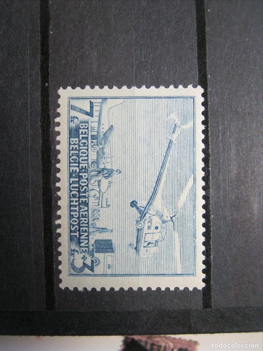 Sellos: B&Eacute;LGICA 1950 CORREO A&Eacute;REO YVERT 25 MH* LUJO.