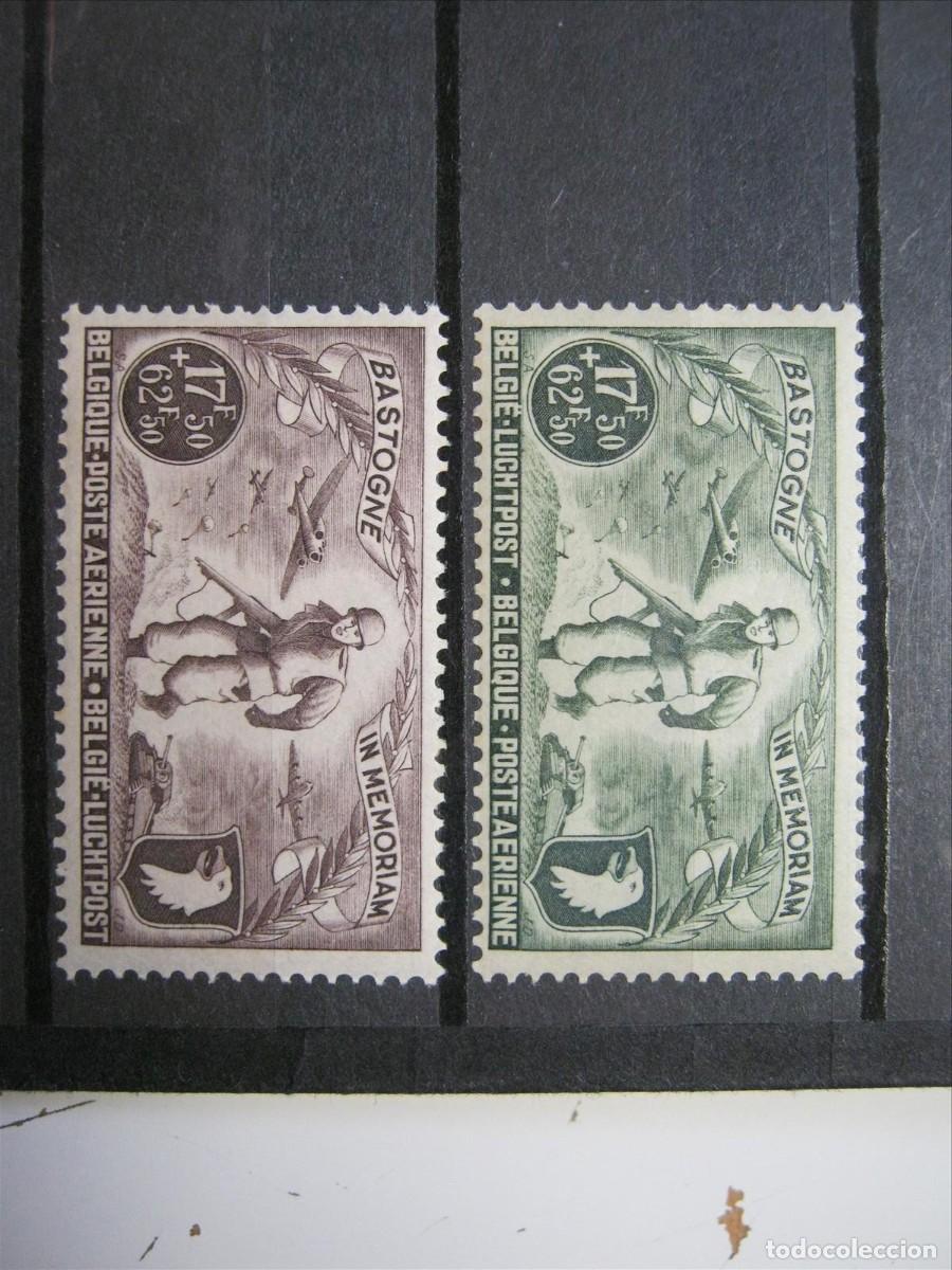 Sellos: B&Eacute;LGICA 1946 CORREO A&Eacute;REO SERIE YVERT 1/2 MNH** SIN CHARNELA LUJO.
