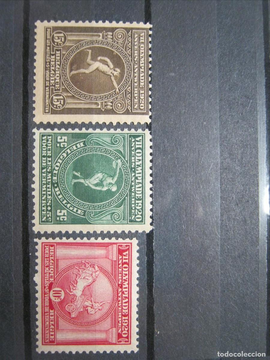 Sellos: B&Eacute;LGICA 1920 JUEGOS OL&Iacute;MPICOS OLIMPIADAS SERIE YVERT 179/181 MNH**/LH* LUJO.