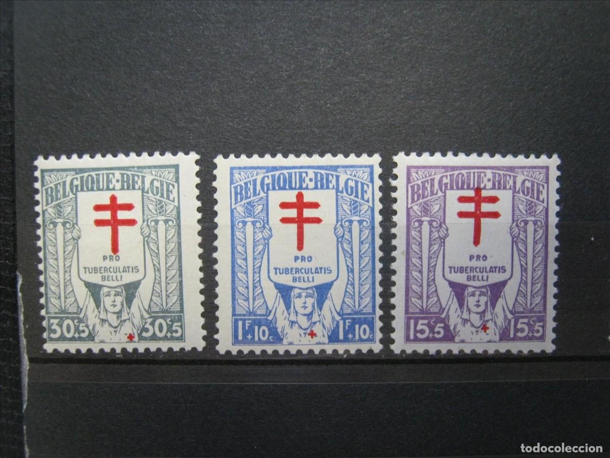 Sellos: B&Eacute;LGICA 1925 PRO TUBERCULOSOS SERIE YVERT 234/236 MNH** SIN CHARNELA LUJO.
