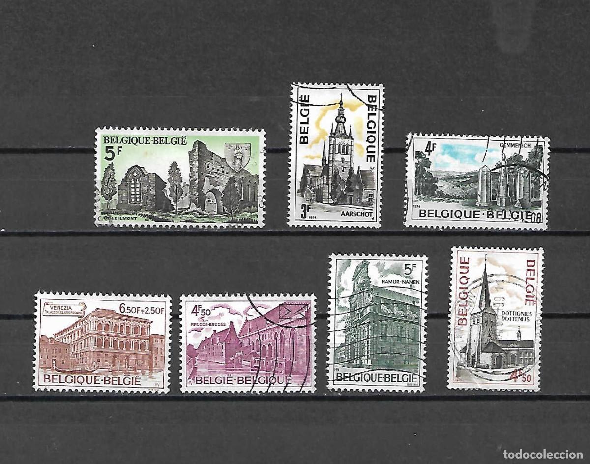 Sellos: Monumentos y paisajes de , B&eacute;lgica, sellos a&ntilde;os 1974/5
