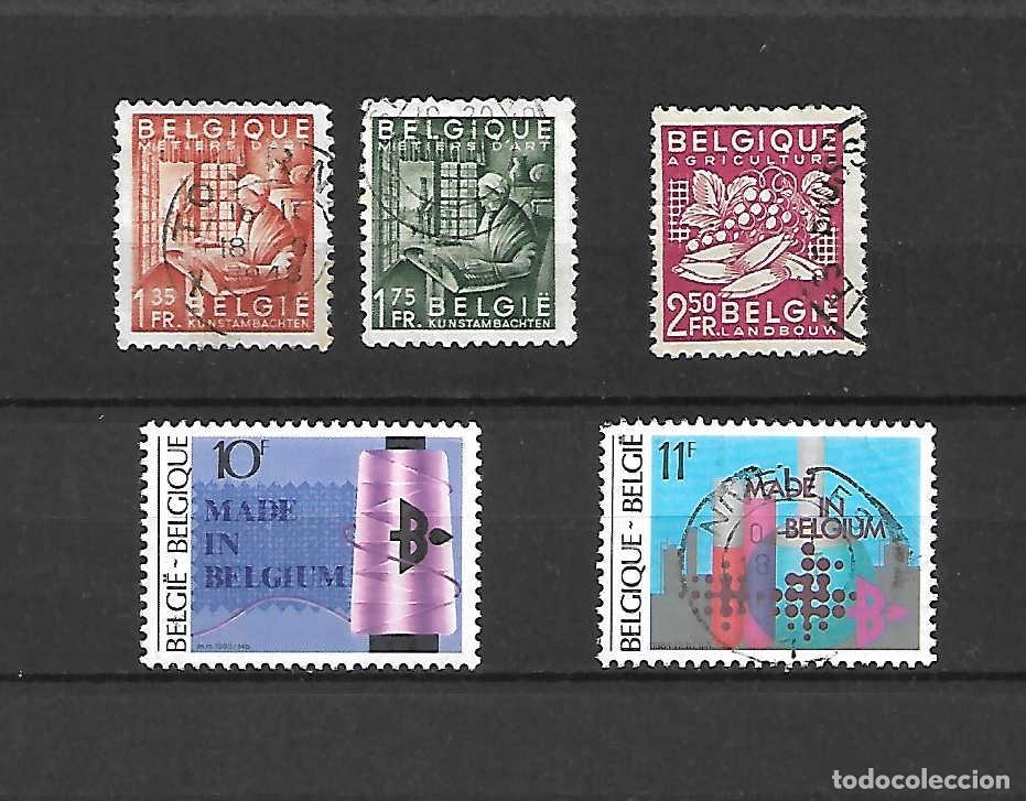 Sellos: B&eacute;lgica exporta: encajes, frutas, hilaturas, productos qu&iacute;micos