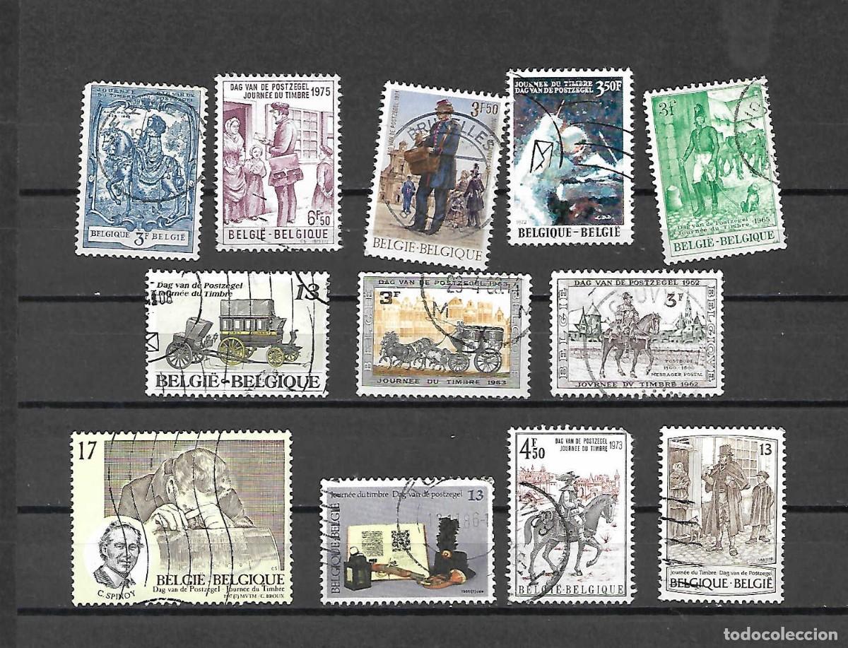 Sellos: Lote de 12 sellos: &rdquo;D&Iacute;A DEL SELLO&rdquo; , B&eacute;lgica . a&ntilde;os 1960/1997
