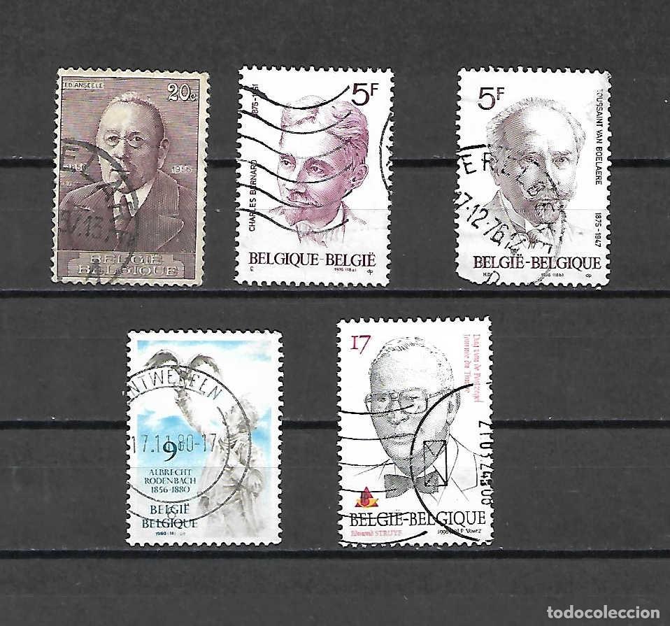 Sellos: lote de 5 sellos de personajes de B&eacute;lgica . a&ntilde;os 1976/98