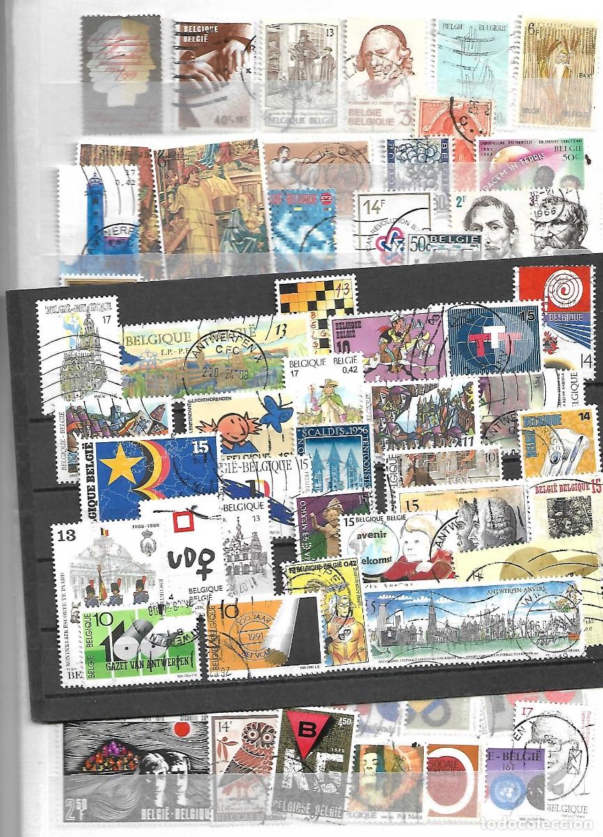 Sellos: Lote de 93 sellos diferentes de B&eacute;lgica. sin repetir