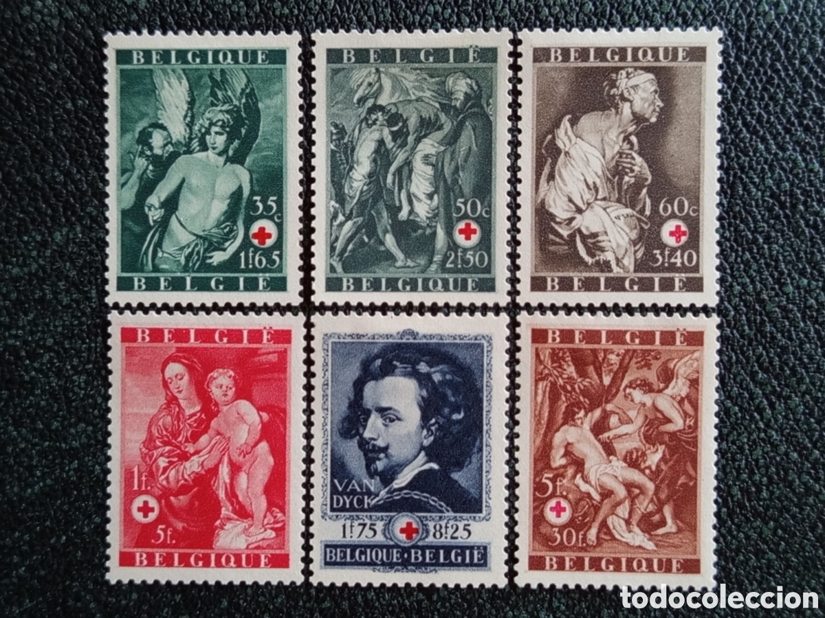 Sellos: Serie Completa Sellos B&eacute;lgica 1944 Cruz Roja Michel 658-663 MH