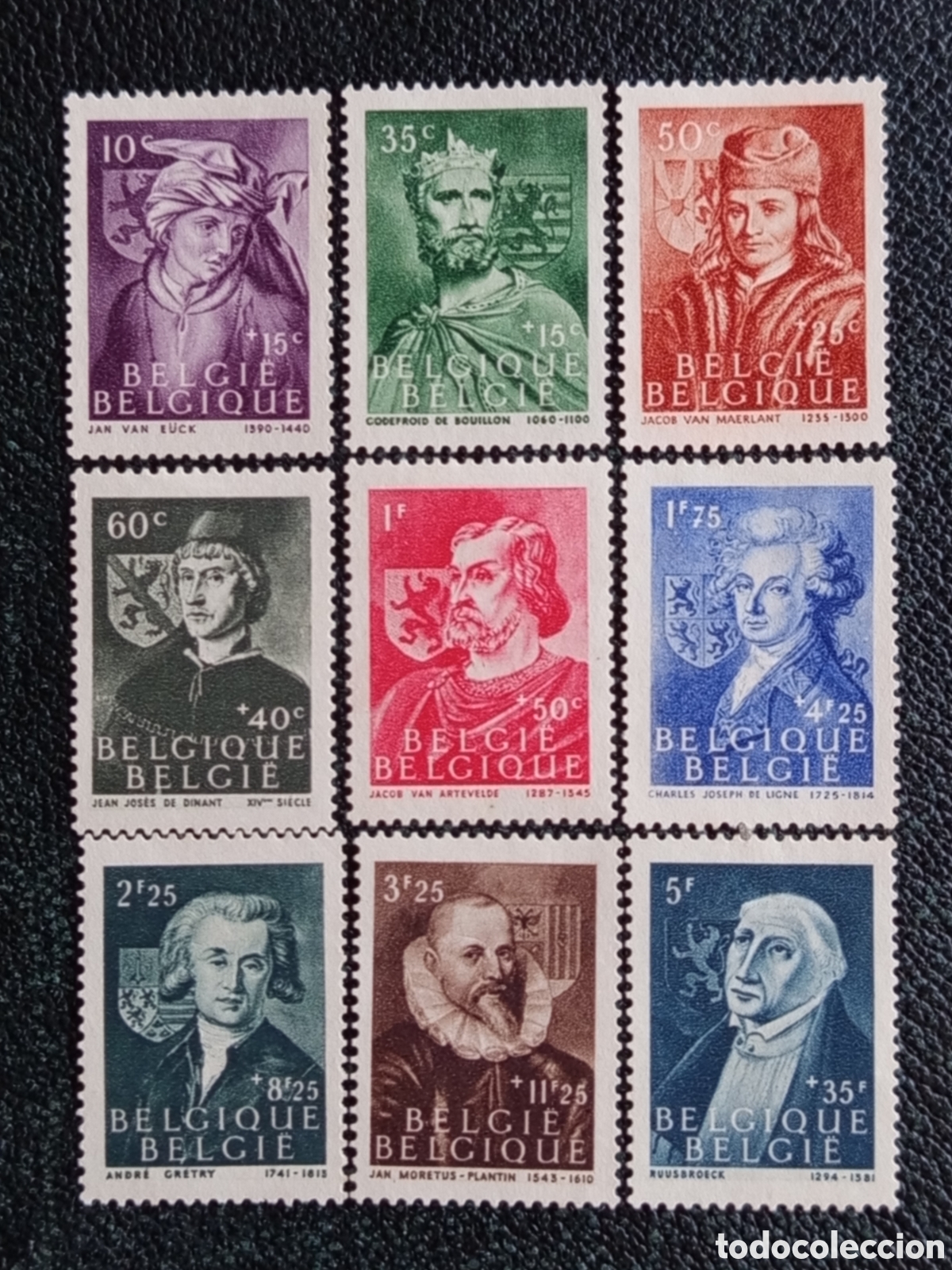 Sellos: Sellos B&eacute;lgica 1944 Prisioneros Michel 664-672 MH