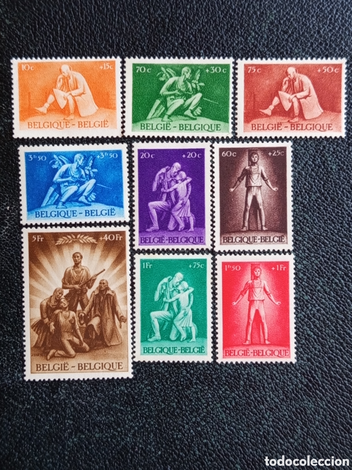 Sellos: Sello B&eacute;lgica 1945 Prisioneros Resistencia B399-B407 Serie Completa MH