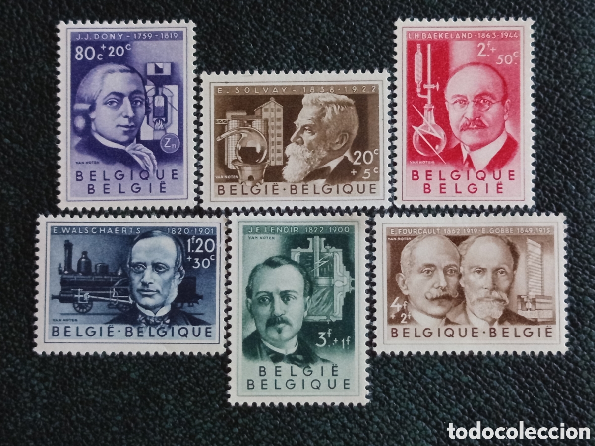Sellos: B&eacute;lgica 1955 Serie Completa Inventores Yvert 973/978 MH Nuevo