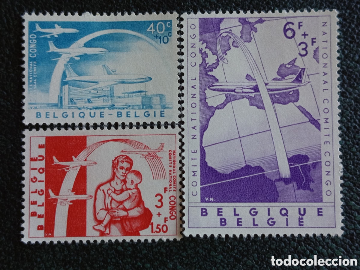 Sellos: B&eacute;lgica 1960 Serie Completa Comit&eacute; Congo Yvert 1147/1149 MH Nuevo