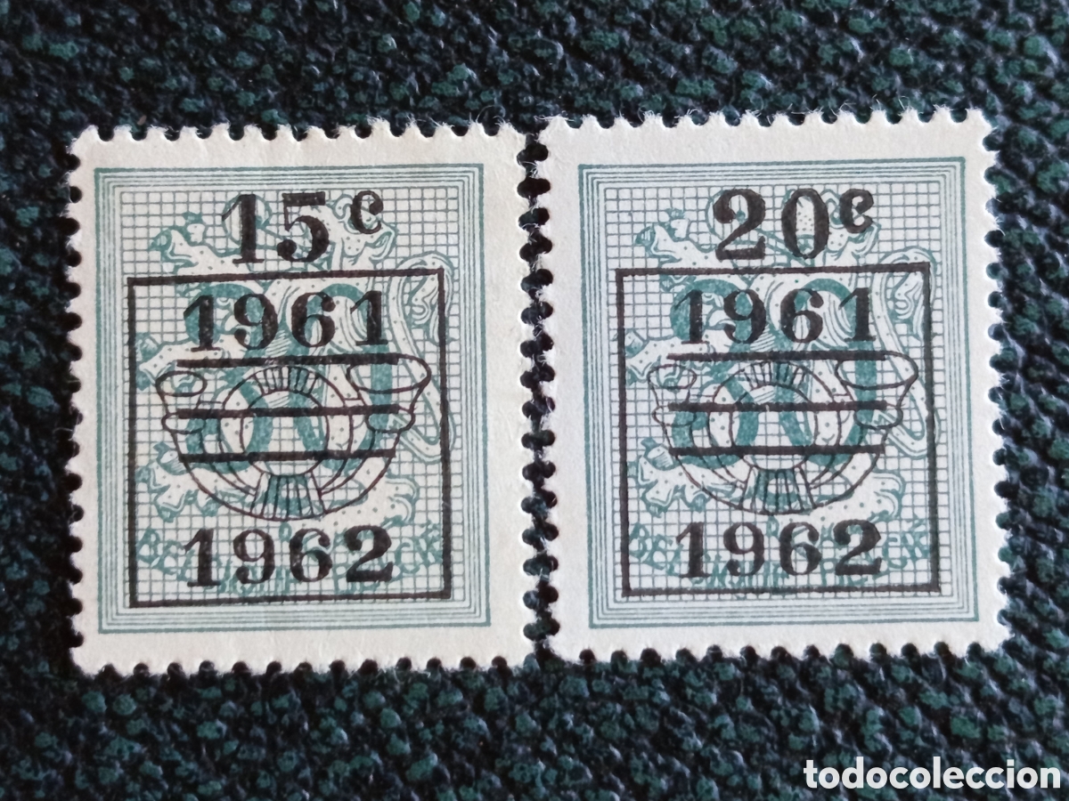 Sellos: B&eacute;lgica 1961 Sellos Complementarios Tel&eacute;grafos Yvert 1205/1206 MH Nuevo