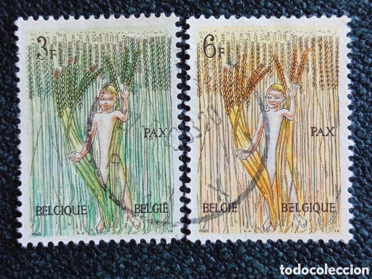 Sellos: B&eacute;lgica 1963 Serie Completa Europa CECA PAX Yvert 1261/1262 Usados